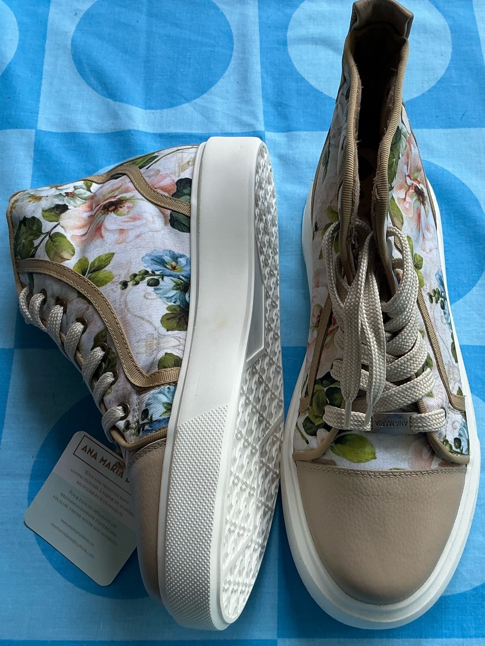Ana Maria Dessin Lola Flowers High-Top Women's Sneakers size 10(40)